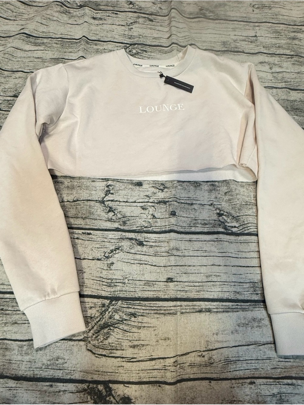 cropped crewneck sweater - Cream